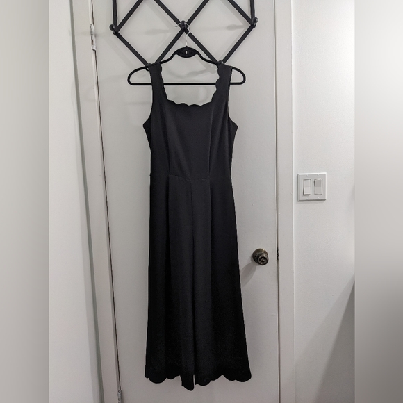 Black Monteau Scallop Neckline Jumpsuit - Picture 1 of 6